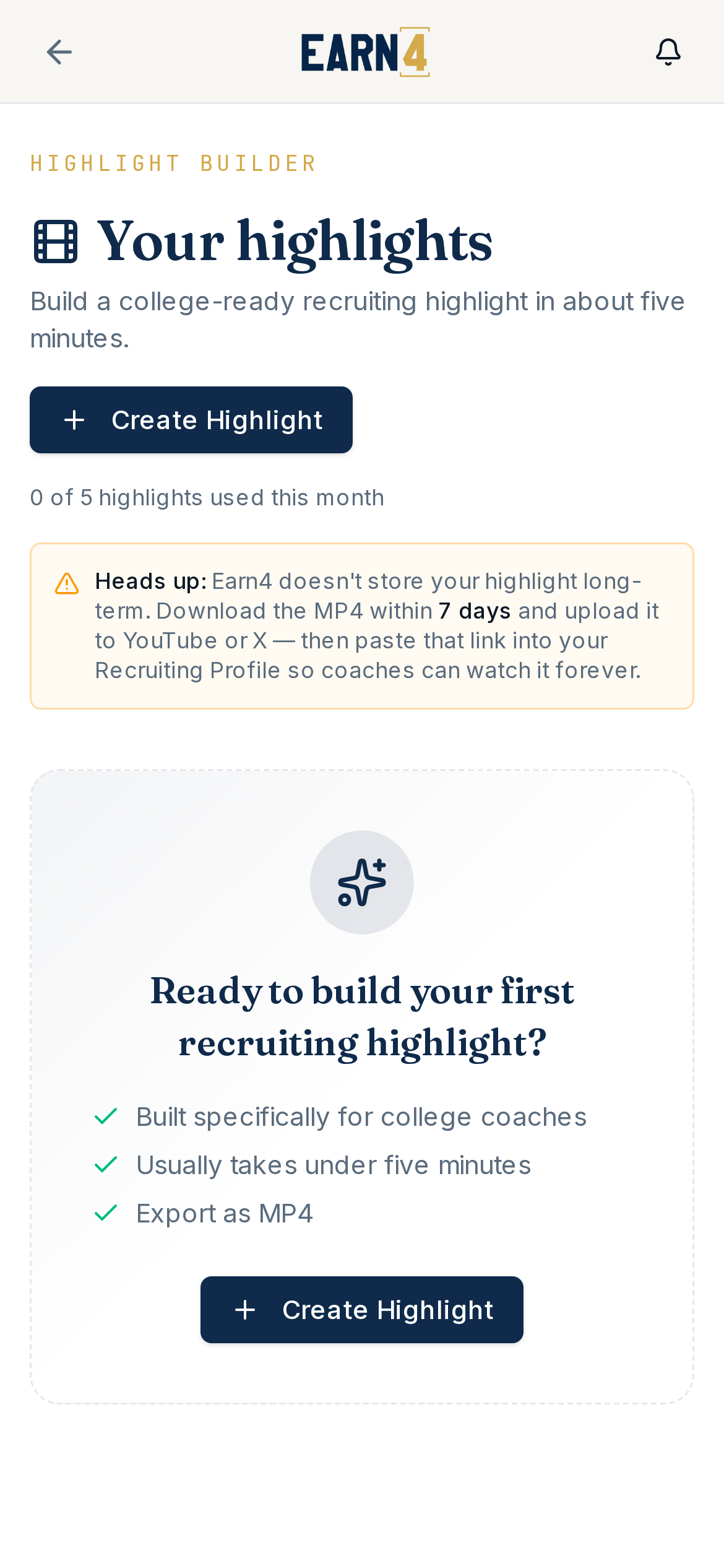 Highlight Builder workspace on mobile